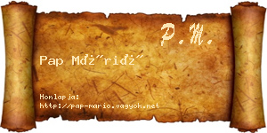 Pap Márió névjegykártya